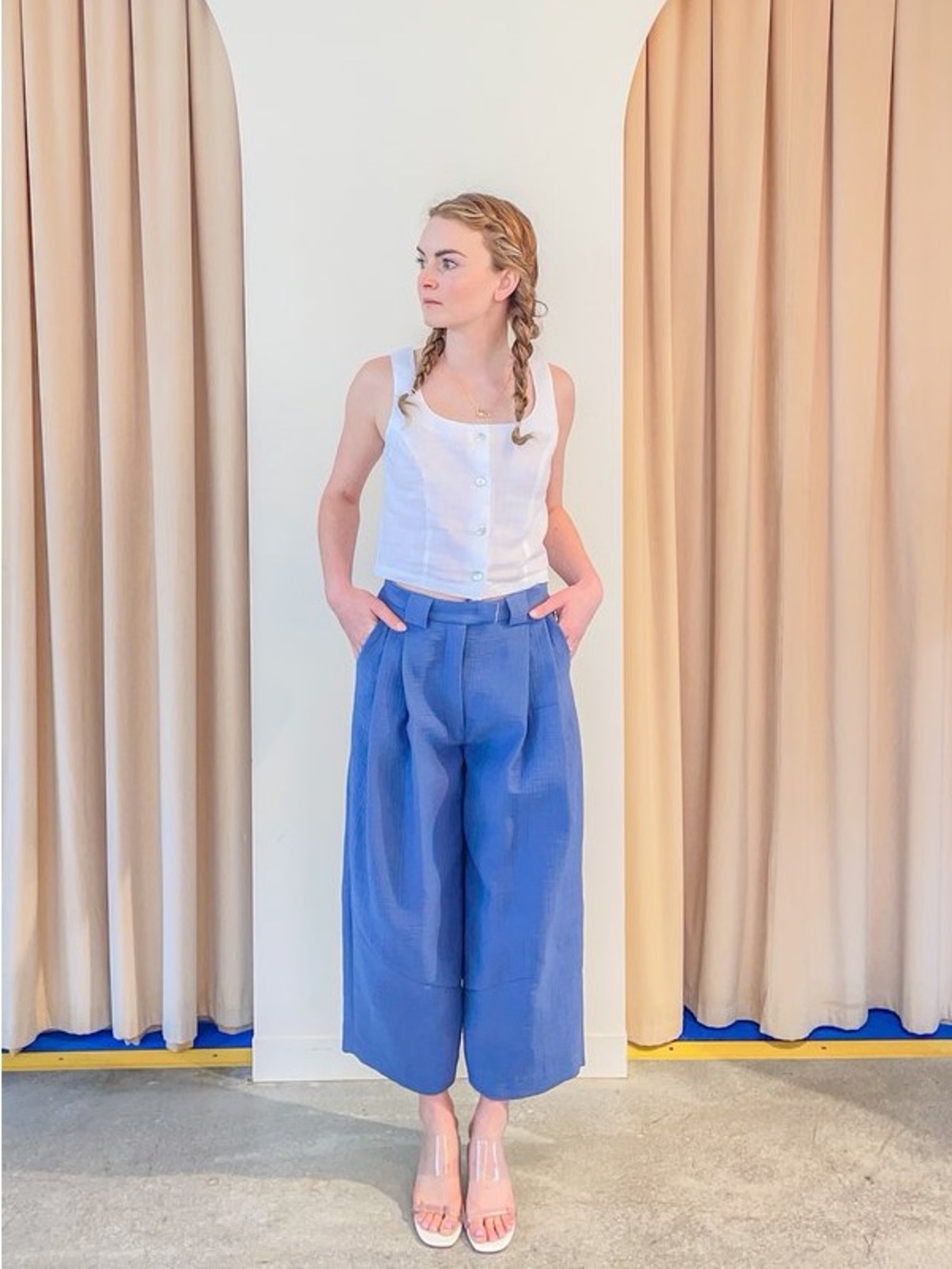 Rachel Comey Cropped Divide Pant in Blue Size 00